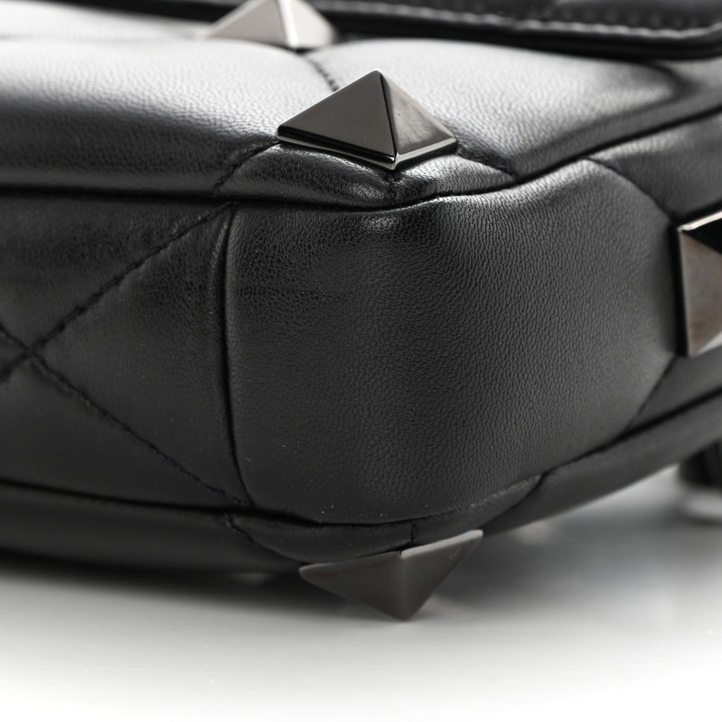 Nappa Monochrome Roman Stud Crossbody Bag Black