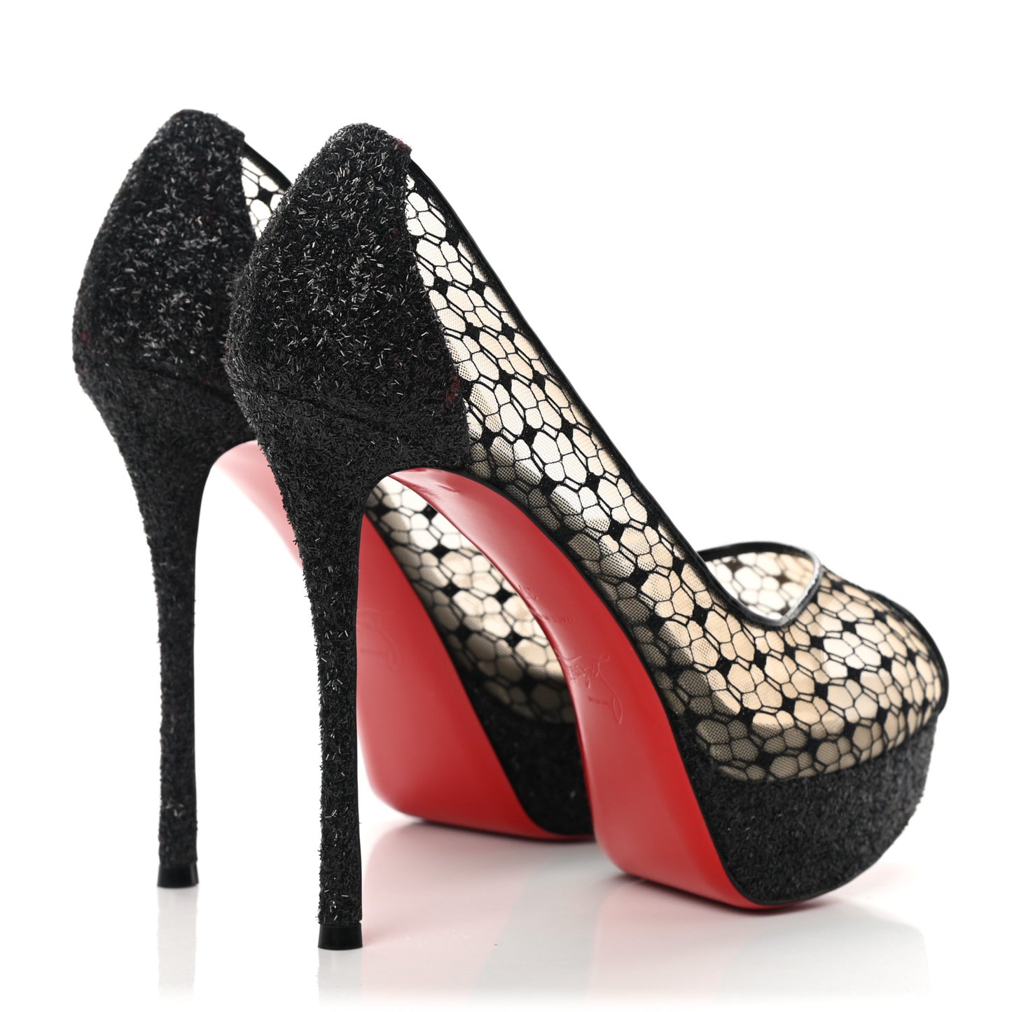 Rete Resille Fetish Lace Spider 130 Peep Toe Pumps 37 Black