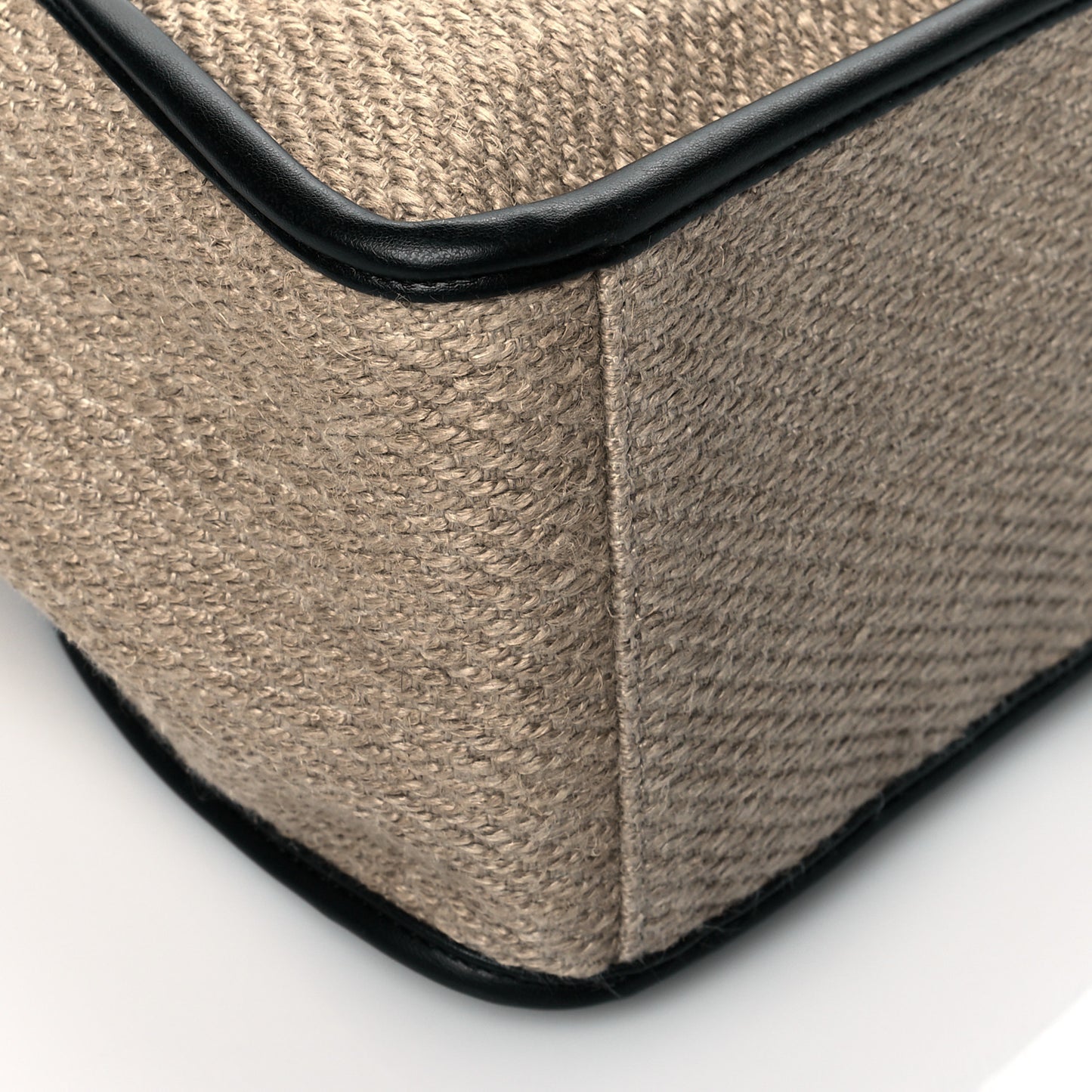 Linen Striped Mini Logo Crossbody Natural
