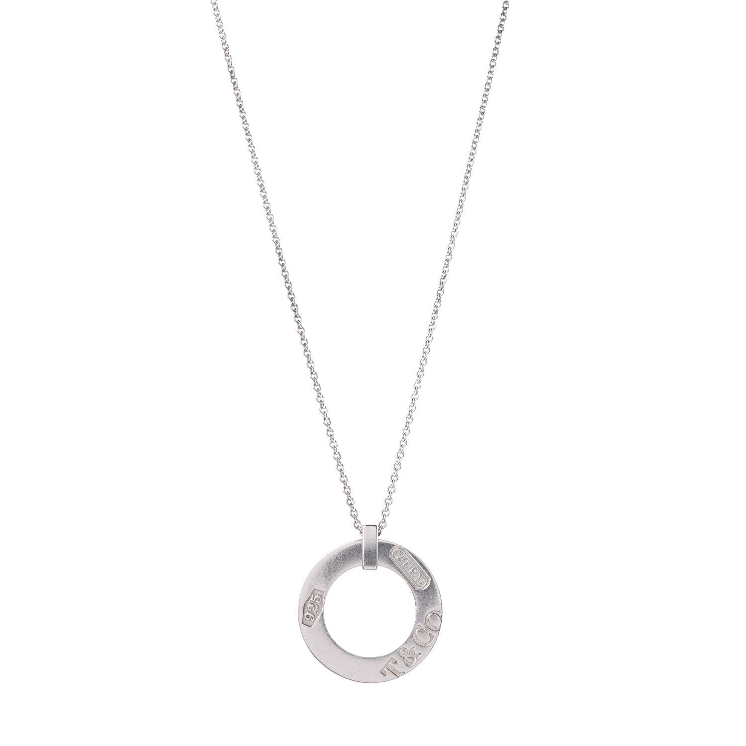 Tiffany Sterling Silver 1837 Open Circle Pendant Necklace 1 of 6