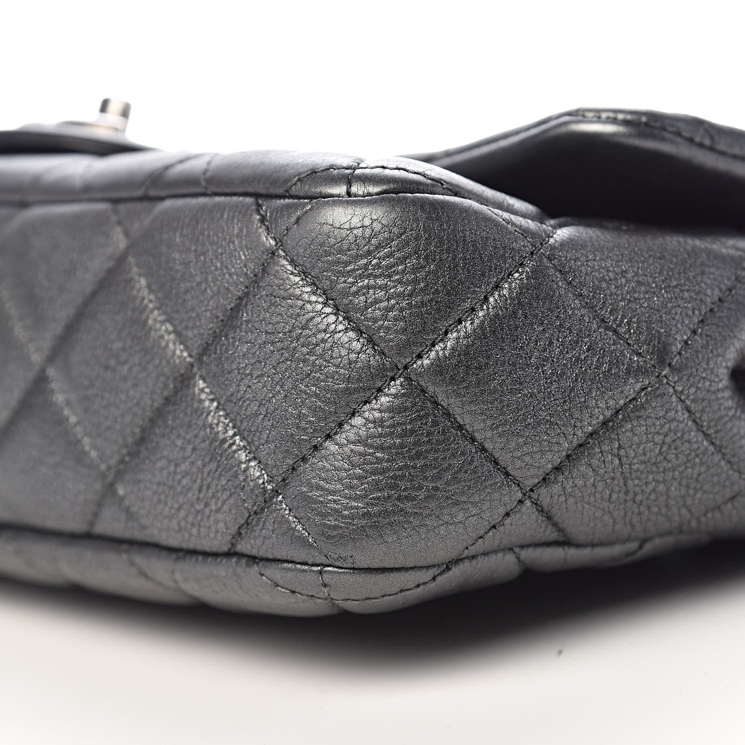 Chanel Metallic Calfskin Quilted Medium Medallion Flap Dark Silver 9 of 12