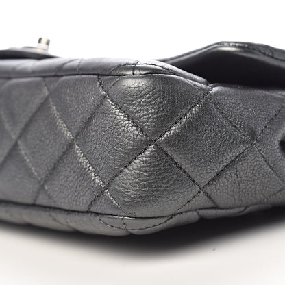 Chanel Metallic Calfskin Quilted Medium Medallion Flap Dark Silver 9 of 12