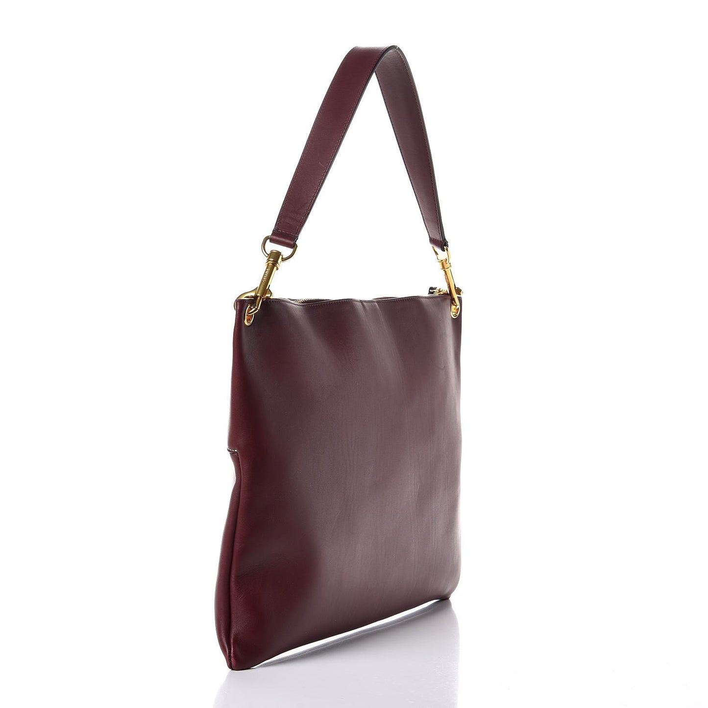 Natural Calfskin Flat Bag Burgundy