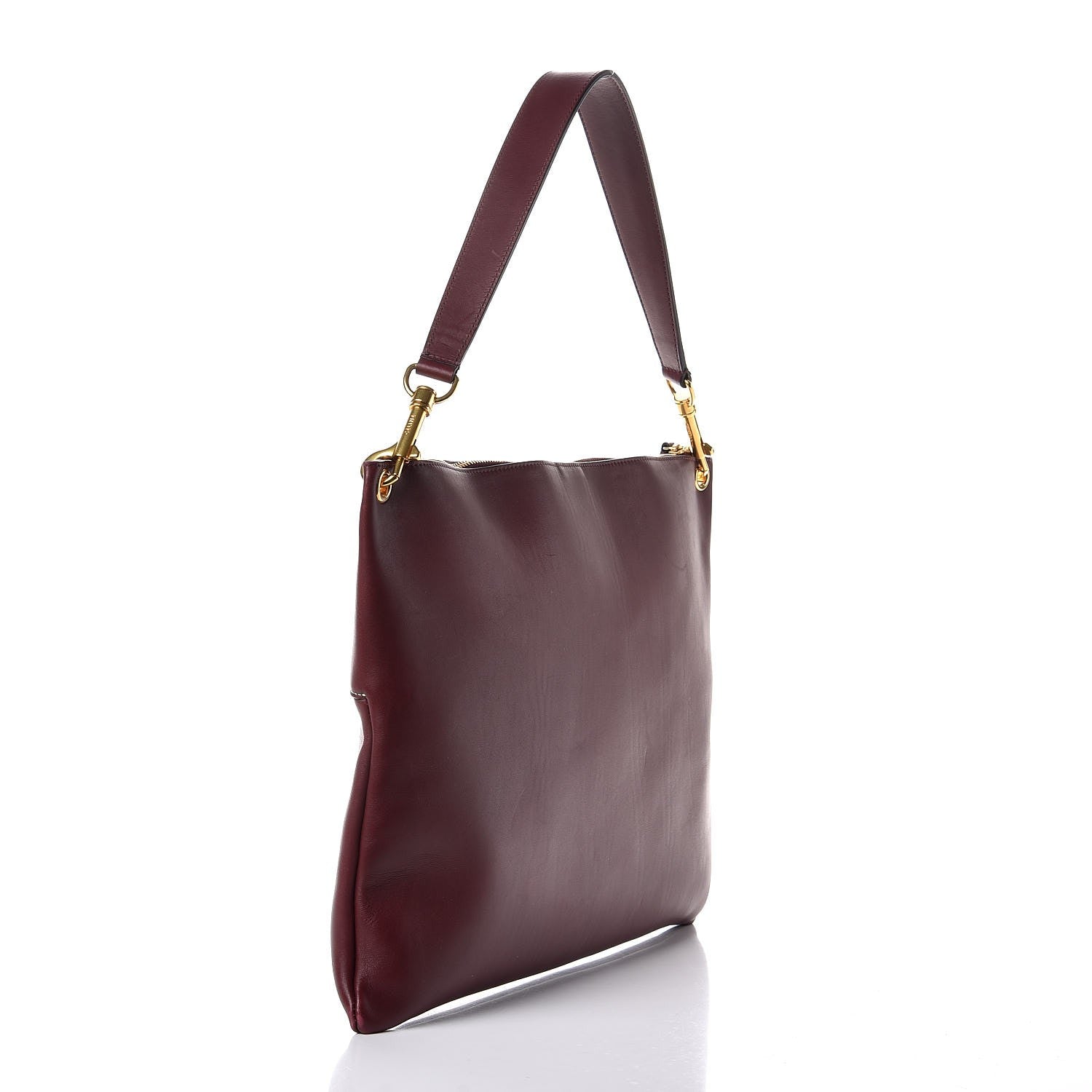 Celine Natural Calfskin Flat Bag Burgundy 3 of 10