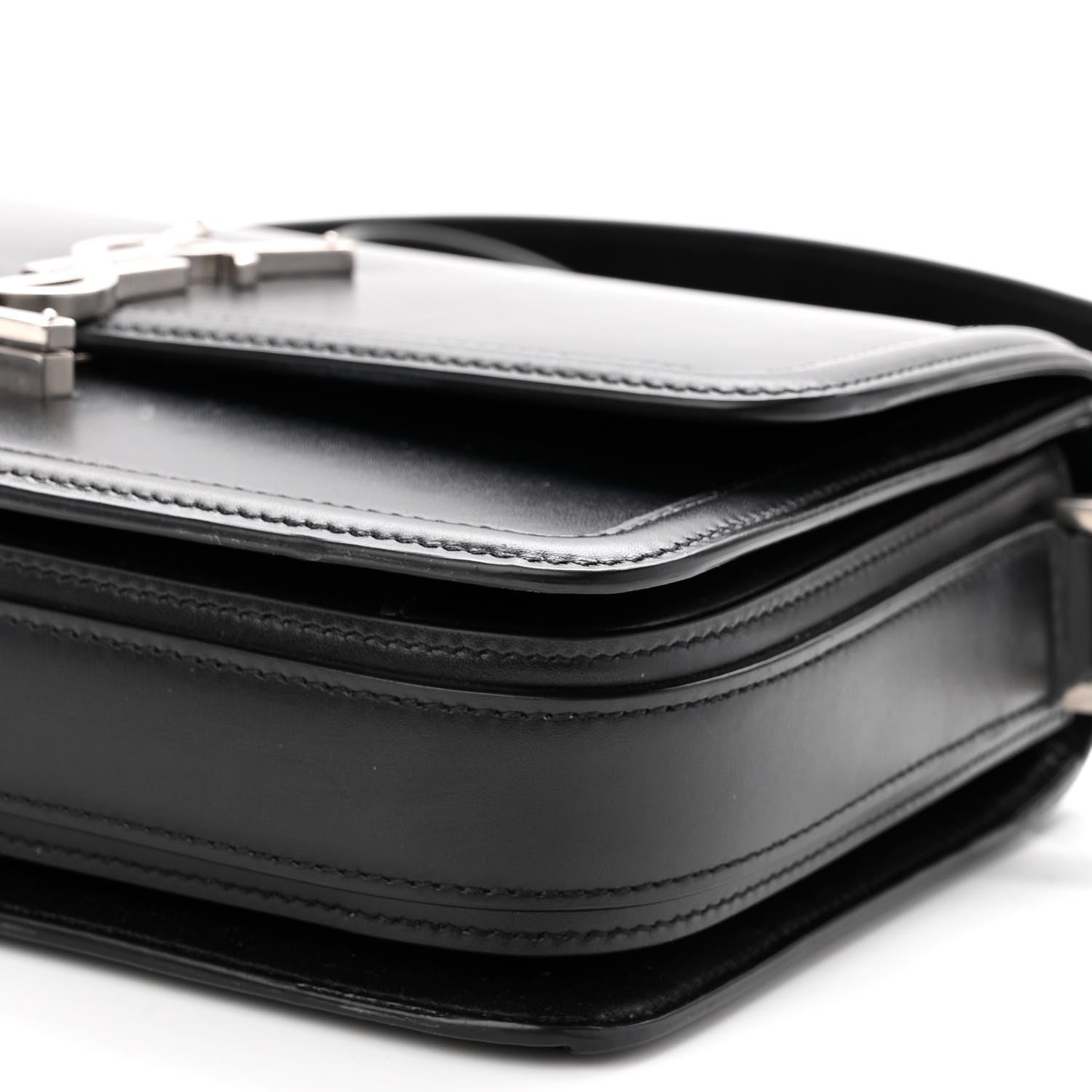 Saint Laurent Box Calfskin Monogram Medium Solferino Satchel Black 9 of 12