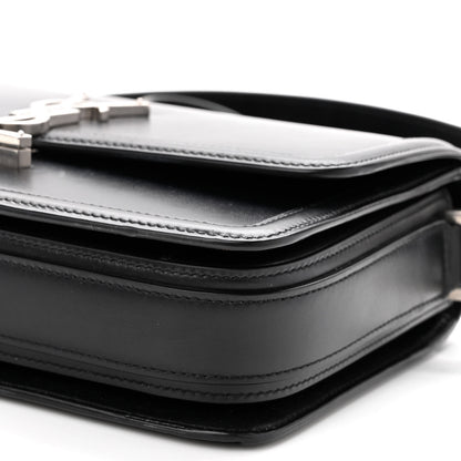 Saint Laurent Box Calfskin Monogram Medium Solferino Satchel Black 9 of 12