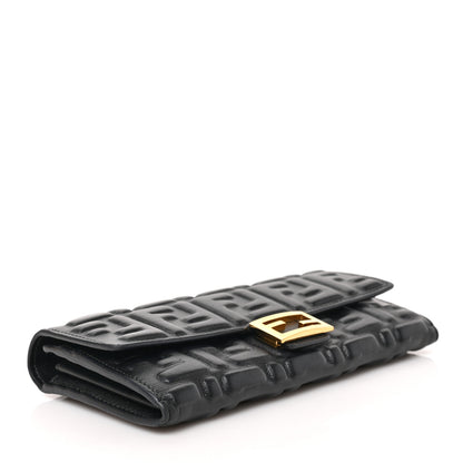 Fendi Nappa Matisse FF Embossed Continental Wallet Black 4 of 6