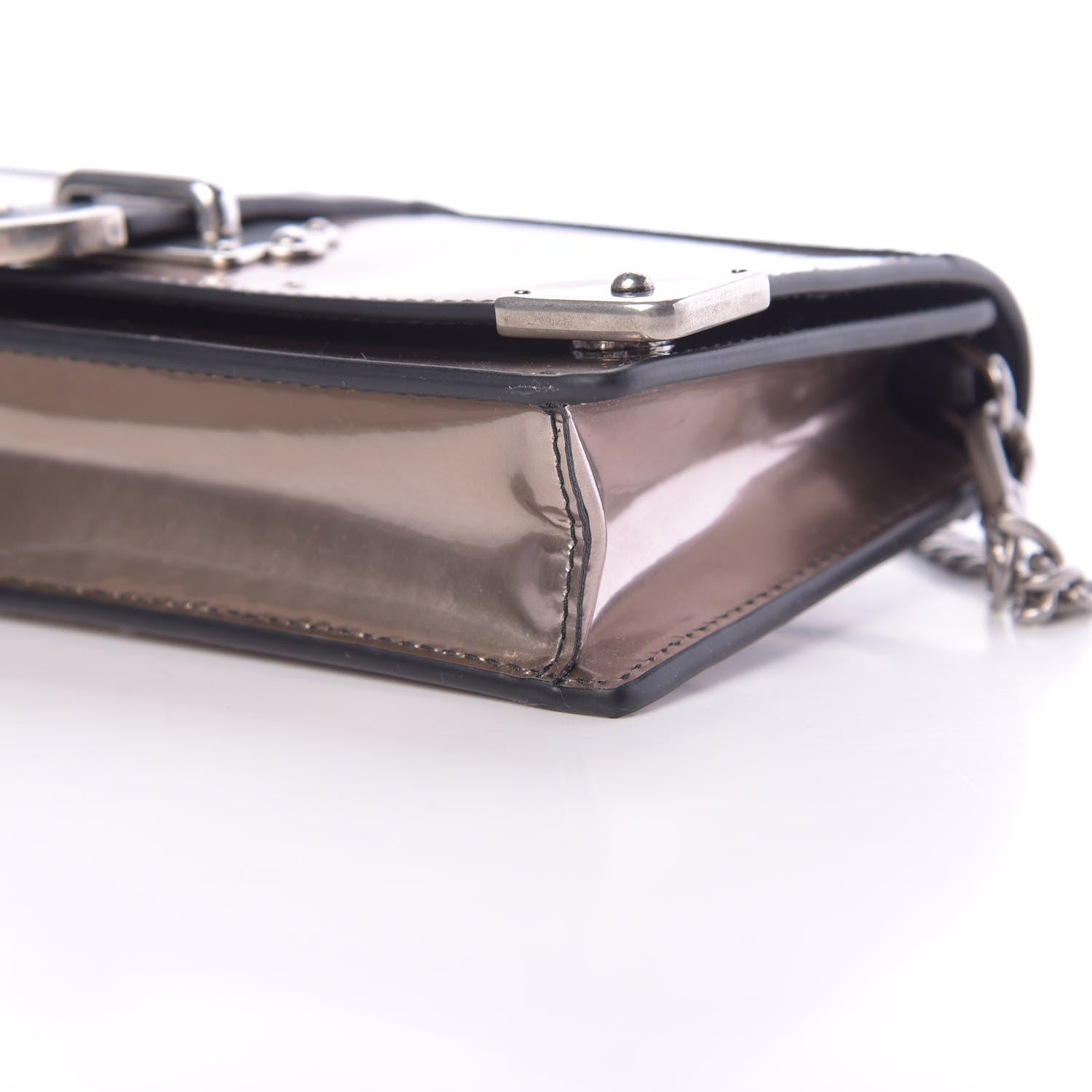 Prada Metallic Vitello Saffiano Cahier Mini Bag Ferro Black 10 of 10