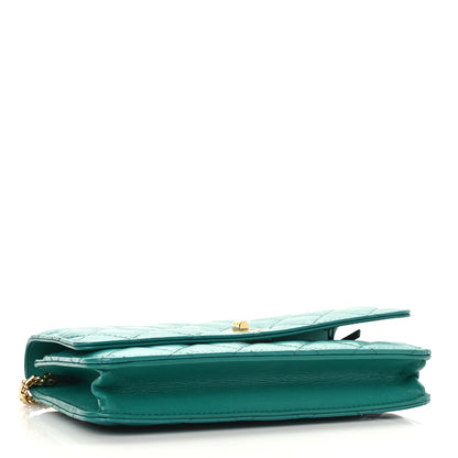 Chanel Aged Calfskin Quilted Reissue Wallet On Chain WOC Green 4 of 9