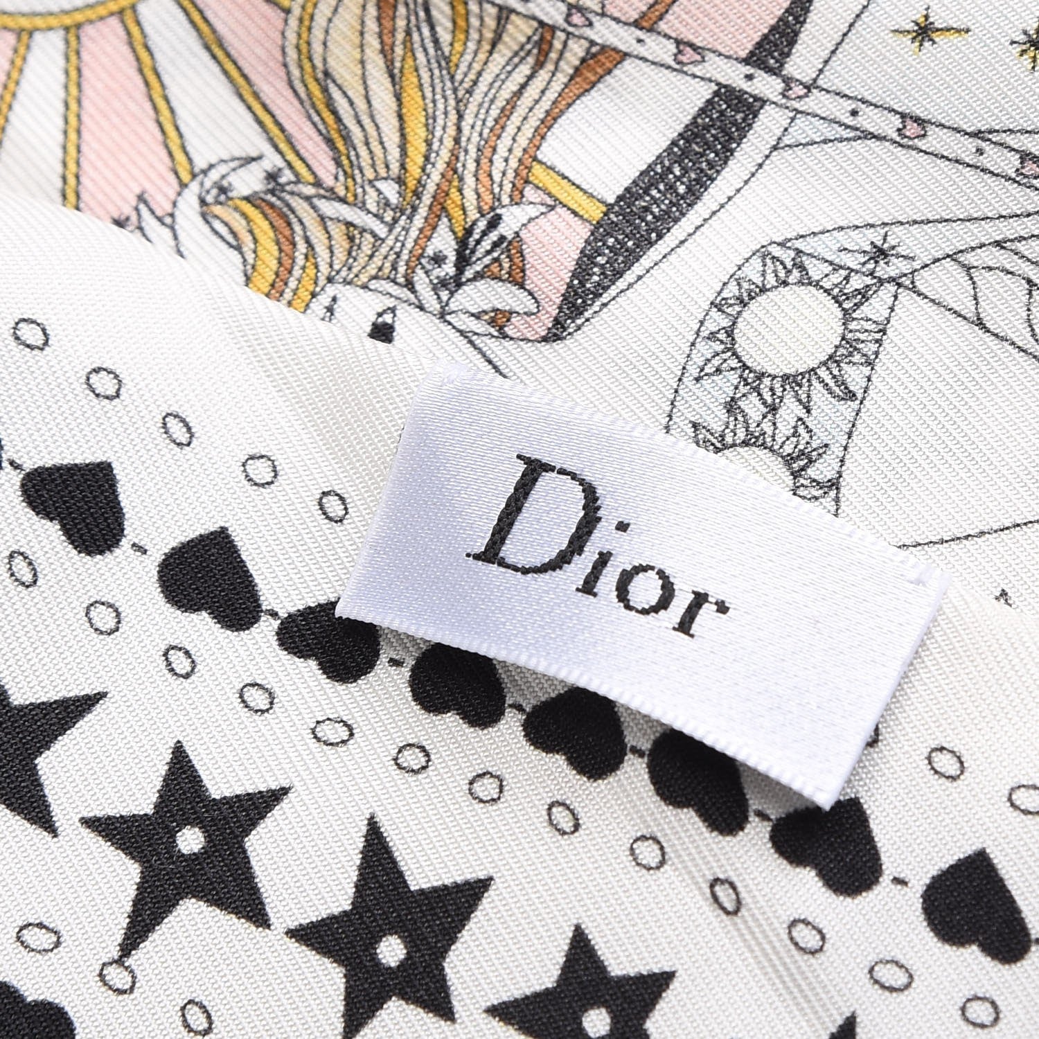 Christian Dior Silk High Priestess Tarot Mitzah Scarf Off White 3 of 4
