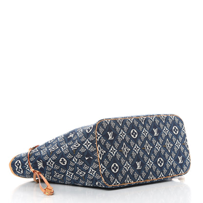 Louis Vuitton Jacquard Since 1854 Neverfull MM Blue 4 of 10