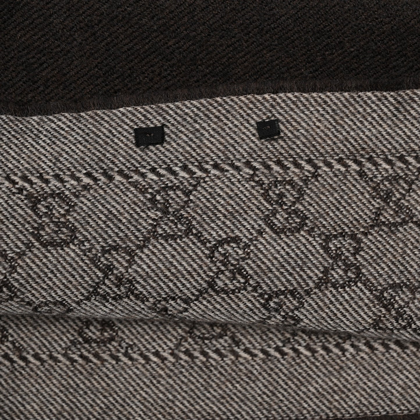 Wool Silk GG Monogram GGWeblong Fringe Scarf Shawl Grey