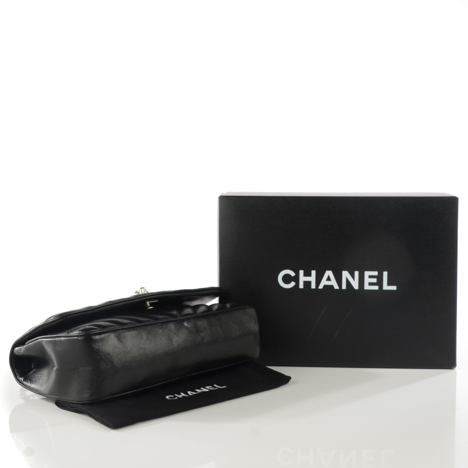 Chanel Lambskin Chevron Medium Leo Lion Flap Black 4 of 8
