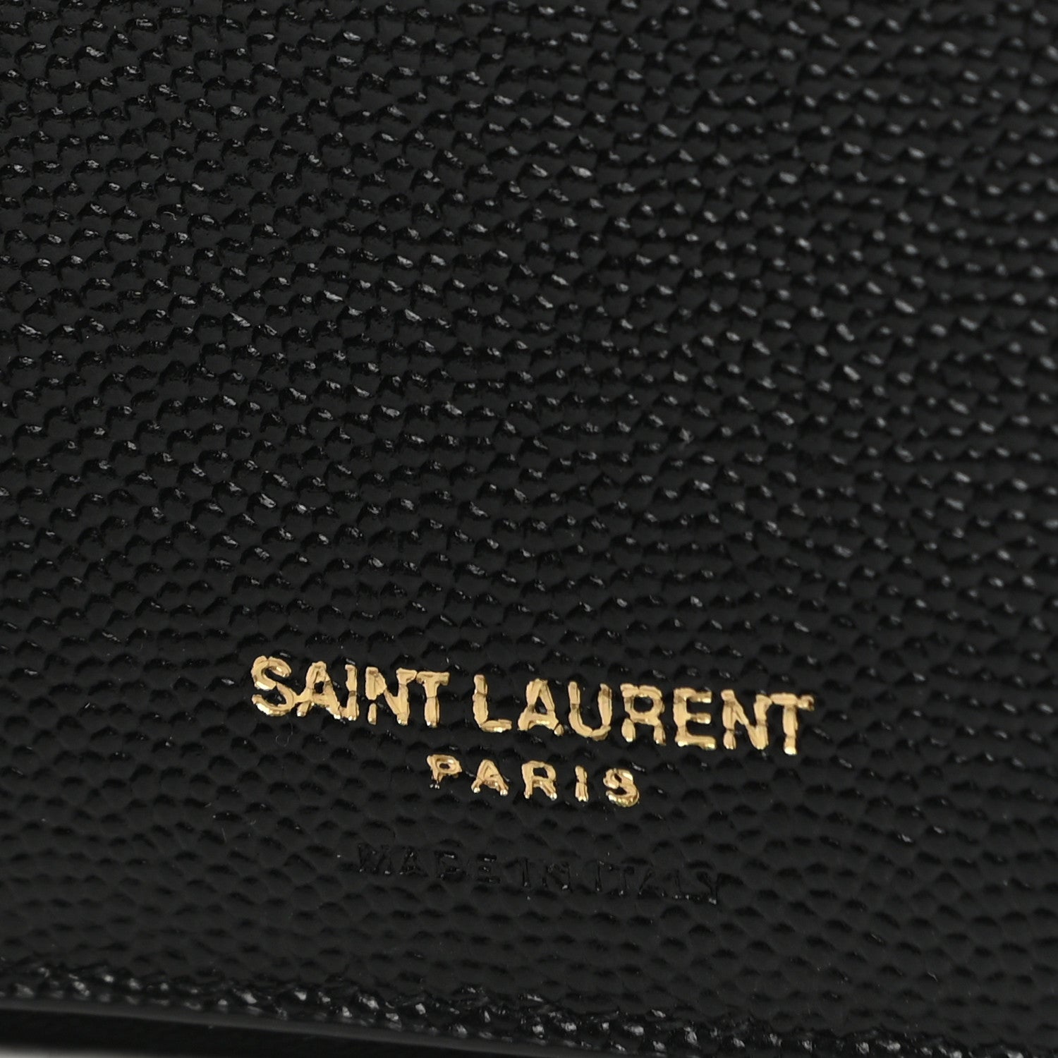 Saint Laurent Grain De Poudre Matelasse Chevron Monogram Compact Zip Around Wallet Black 8 of 10
