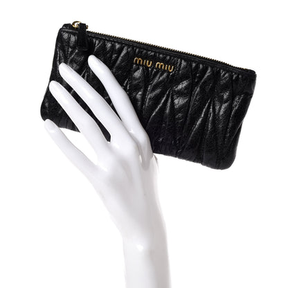 Miu Miu Nappa Matelasse Lux Pouch Black 3 of 11