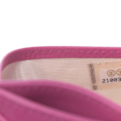 Chanel Caviar Quilted Card Holder Pink 8 of 12