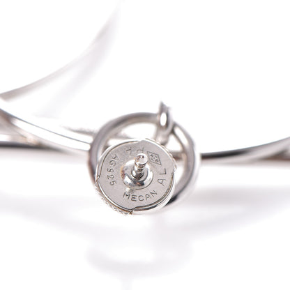 Hermes Sterling Silver MM Loop Earrings 4 of 7