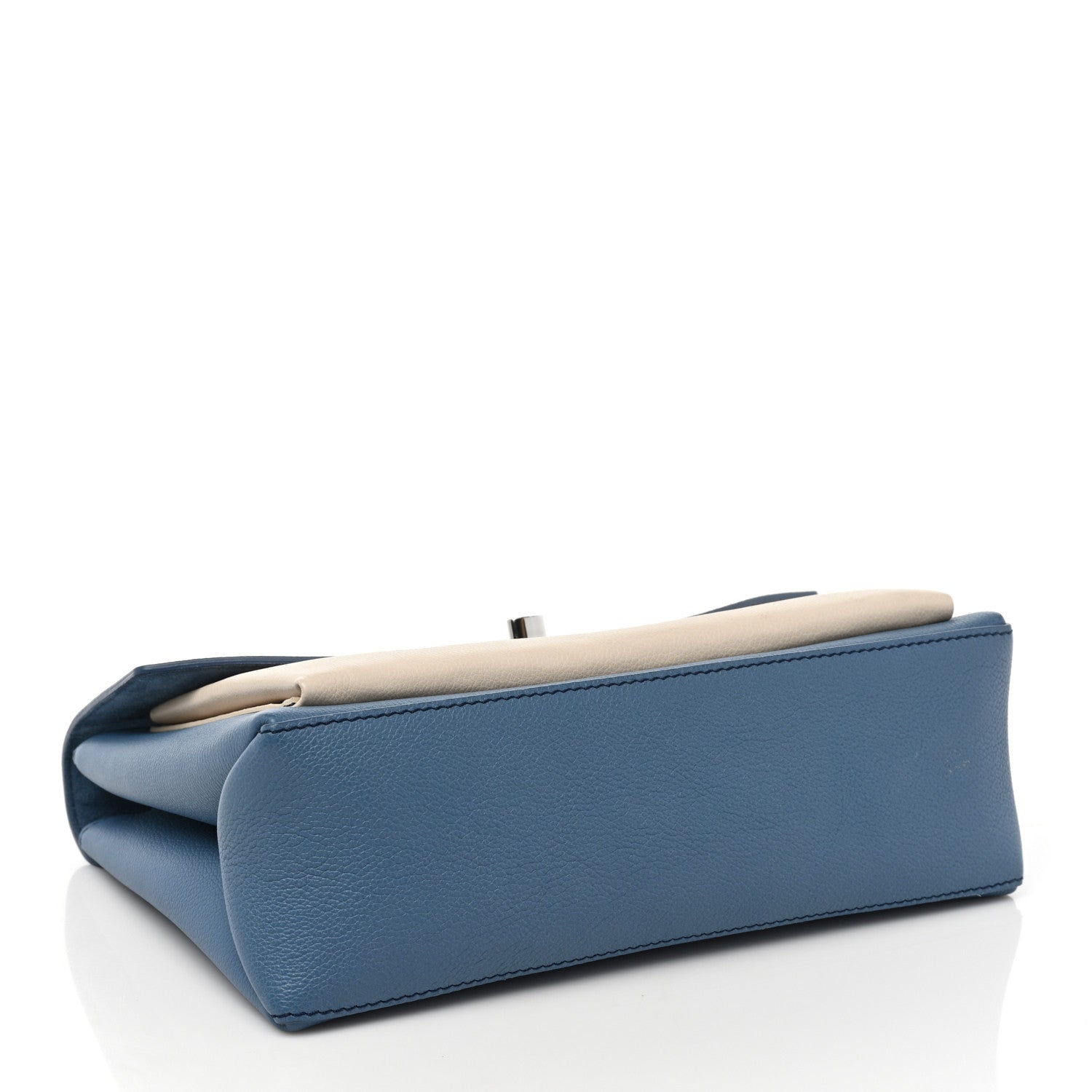 Louis Vuitton Soft Calfskin My Lockme Top Handle Blue Jean Creme 4 of 8