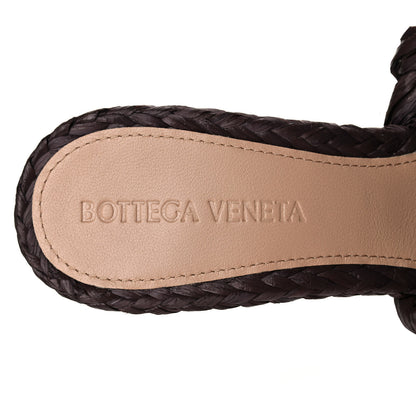 Bottega Veneta Raffia Twisted Intrecciato Stretch Mule Sandals 35 Bitter Chocolate 7 of 10