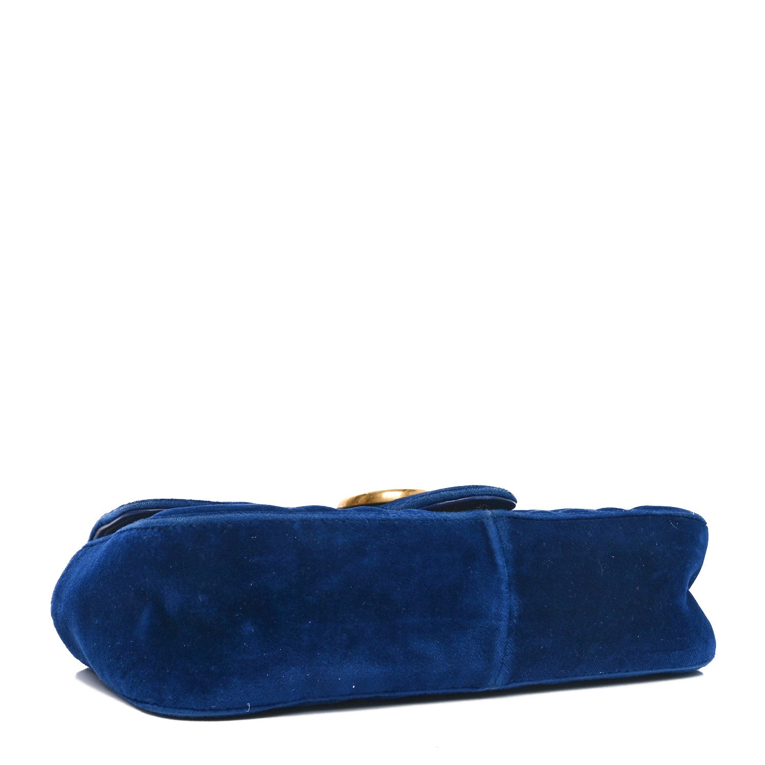 Gucci Velvet Matelasse Mini GG Marmont Shoulder Bag Cobalt Blue 4 of 10