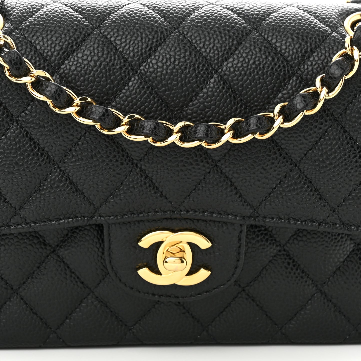 Caviar Quilted Small Double Flap Black