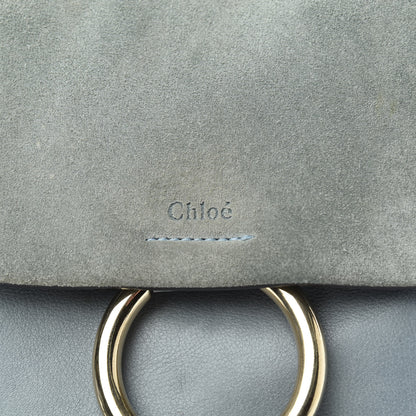 Chloe Suede Calfskin Small Faye Backpack Washed Blue 13 of 14