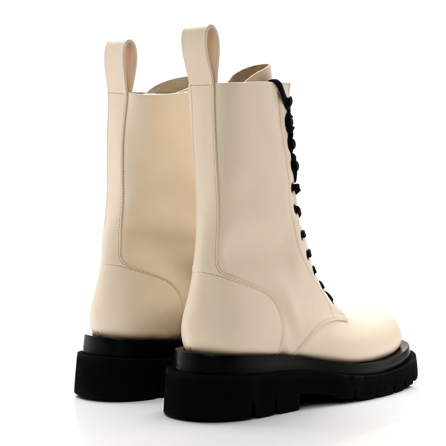 Calfskin The Lug Lace Up 55mm Boots 41 Sea Salt Black