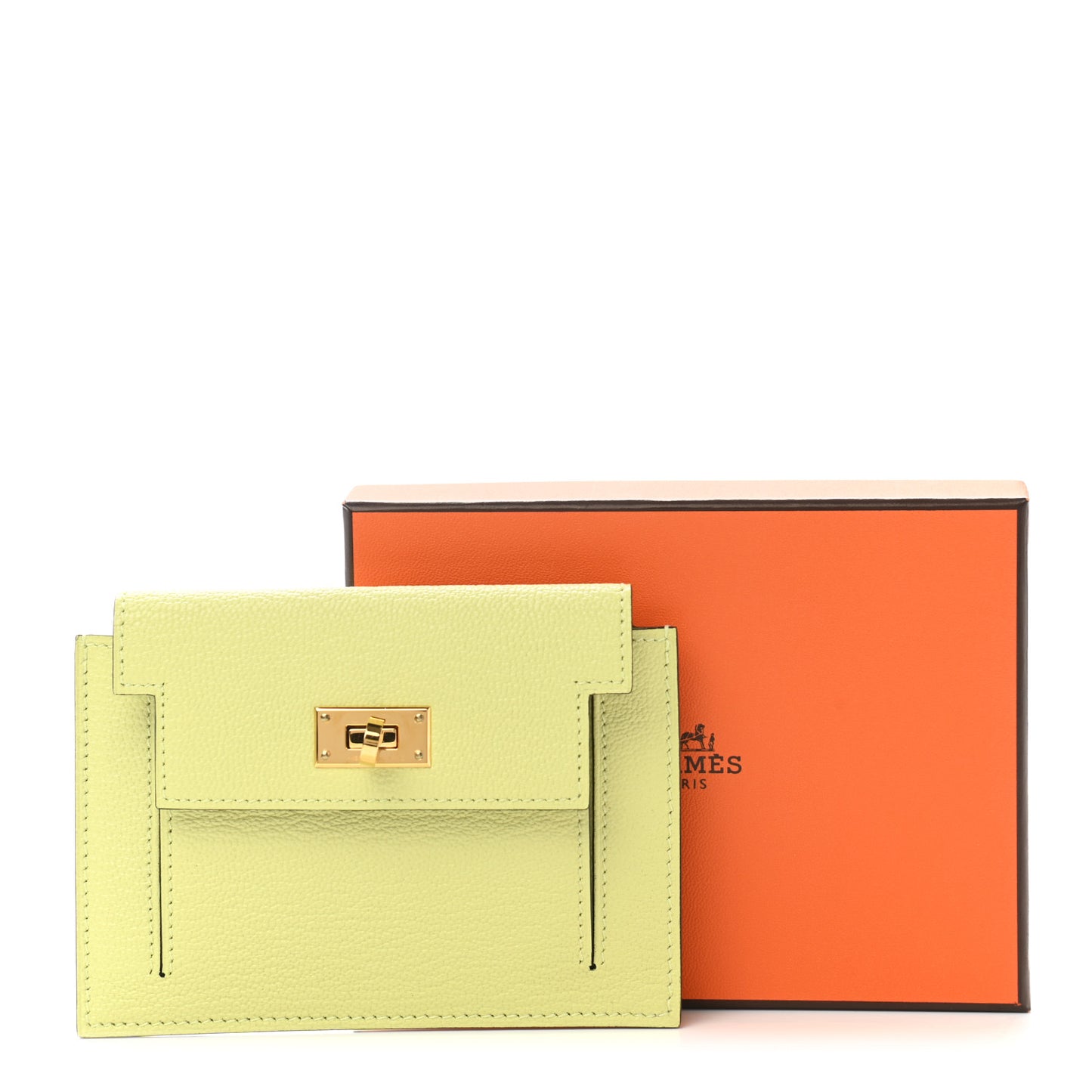 Chevre Mysore Kelly Pocket Compact Wallet Jaune Bourgeon
