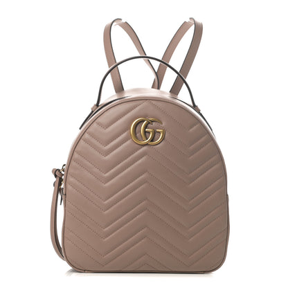 Gucci Calfskin Matelasse GG Marmont Backpack Porcelain Rose 1 of 11
