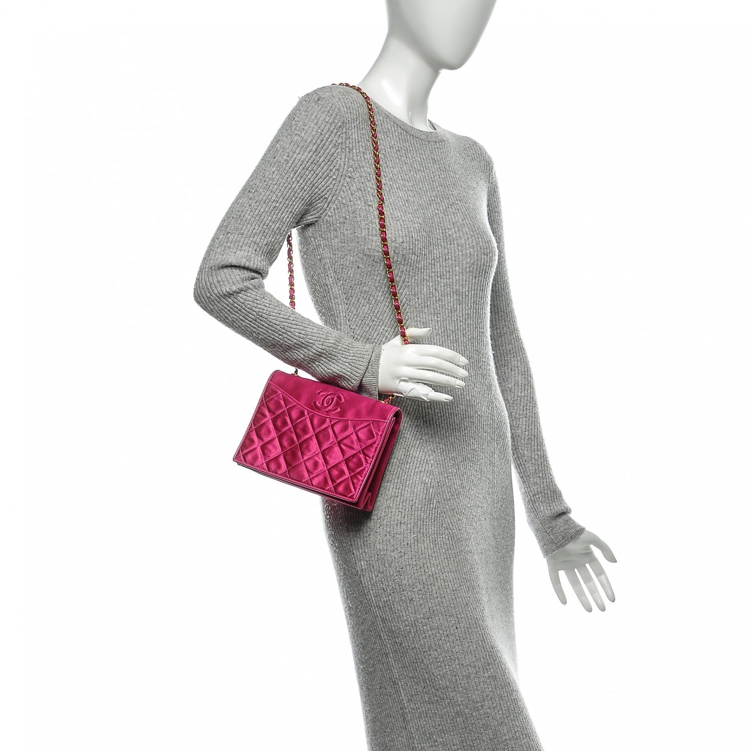 Chanel Satin Quilted Small Single Flap Pink 2 of 7