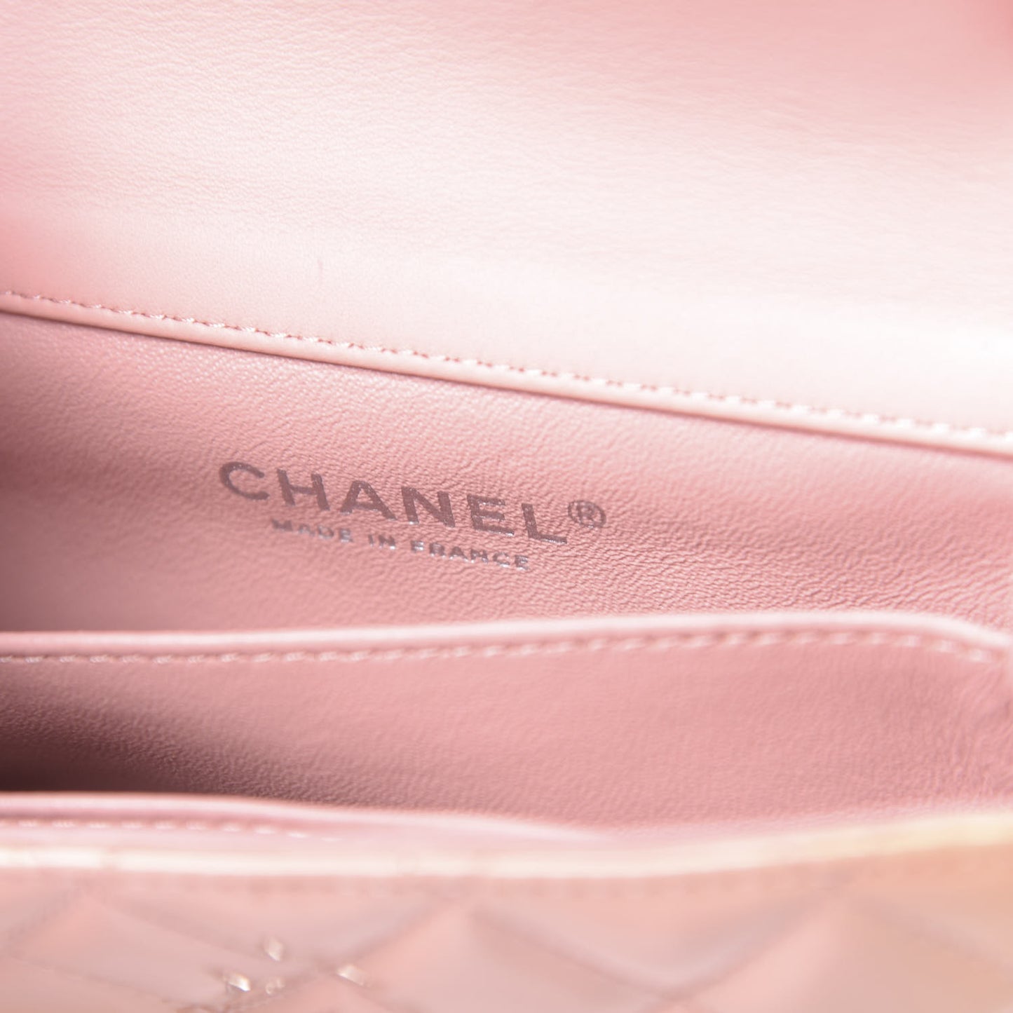 Patent Calfskin Quilted Extra Mini Flap Pink