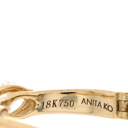 Anita Ko 18K Yellow Gold Diamond Marquise Center Huggie Earrings 4 of 5
