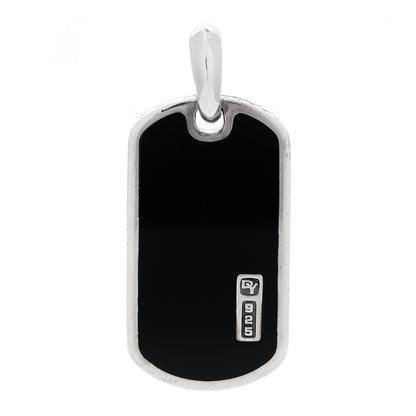David Yurman Sterling Silver Black Onyx Dog Tag Pendant 1 of 4