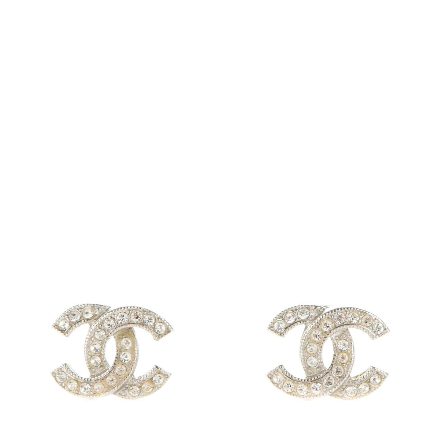 Crystal CC Earrings Silver