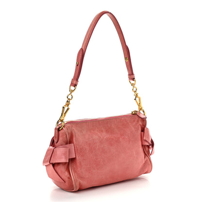 Miu Miu Vitello Lux Bow Bag Rosa 2 of 10