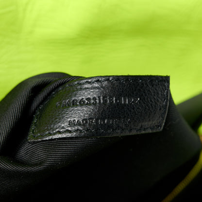 Saint Laurent Crinkled Calfskin Matelasse Monogram Medium Niki Chain Satchel Neon Yellow 8 of 11