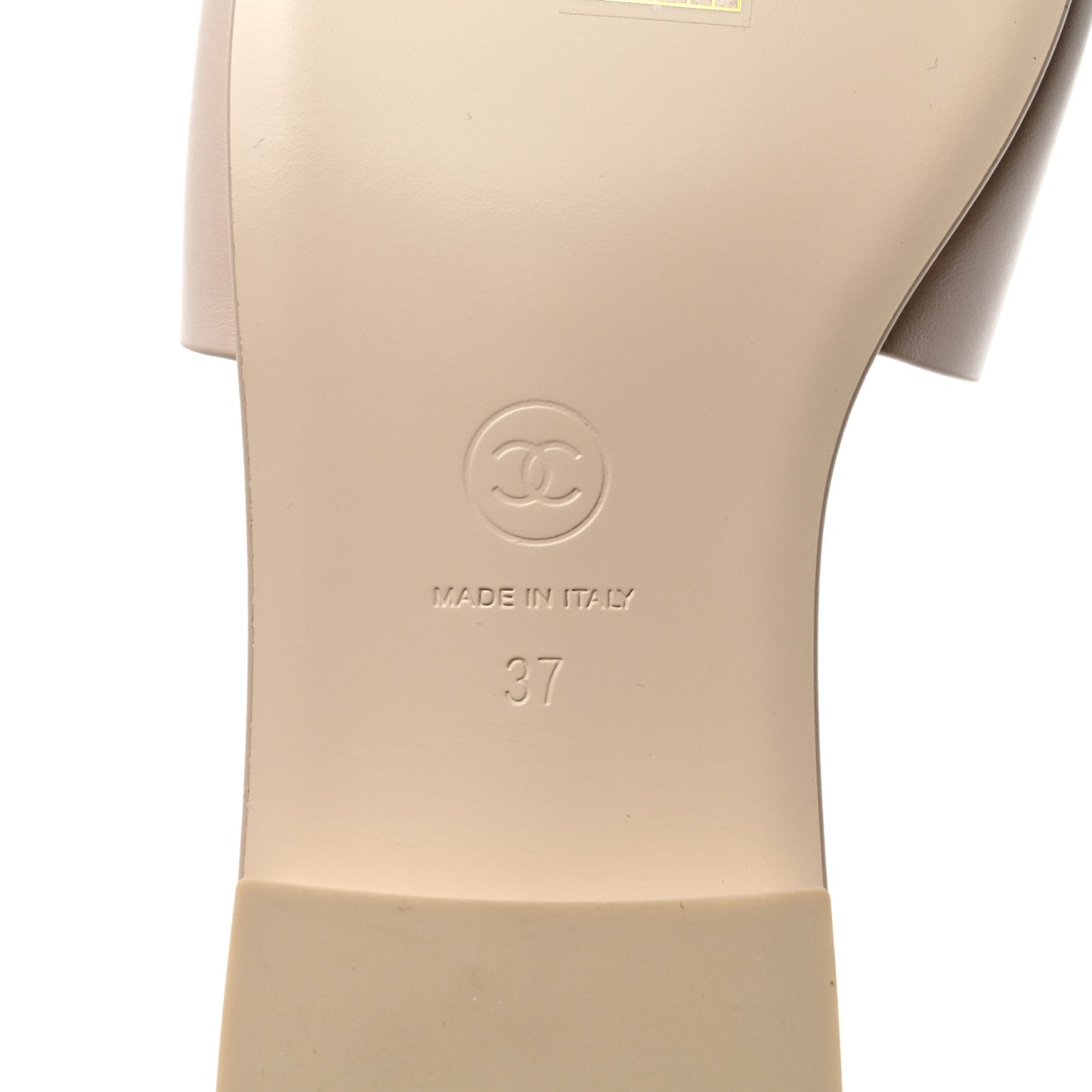 Calfskin Patent Calfskin Logo Mules 37 Beige