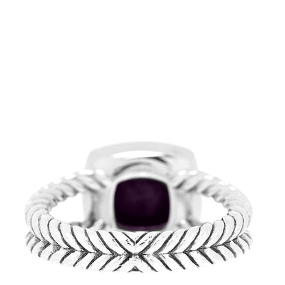 David Yurman Sterling Silver Diamond Black Orchid 7mm Petite Albion Ring 52 6 2 of 4