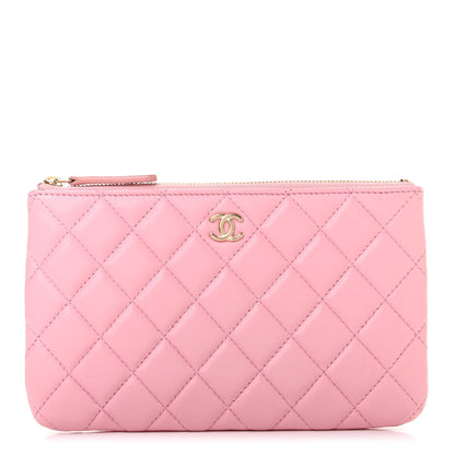 Chanel Lambskin Quilted Cosmetic Case Pink 1 of 7