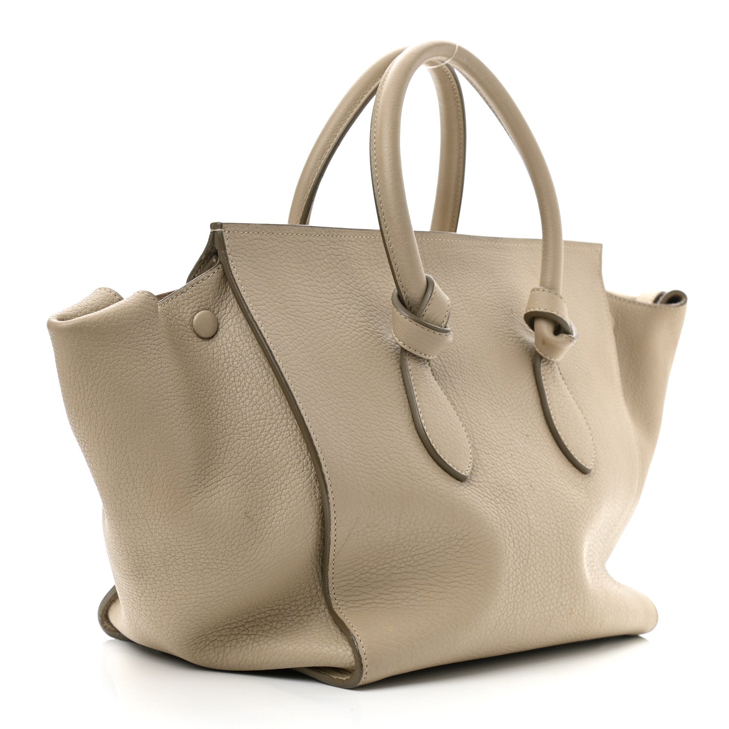 Celine Crisped Calfskin Tie Knot Tote Light Taupe 4 of 19