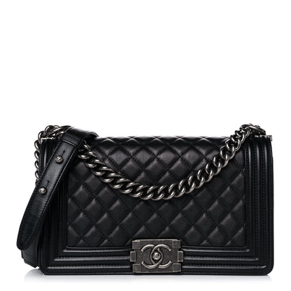 Chanel Calfskin Quilted Medium Boy Flap Black 1 of 11