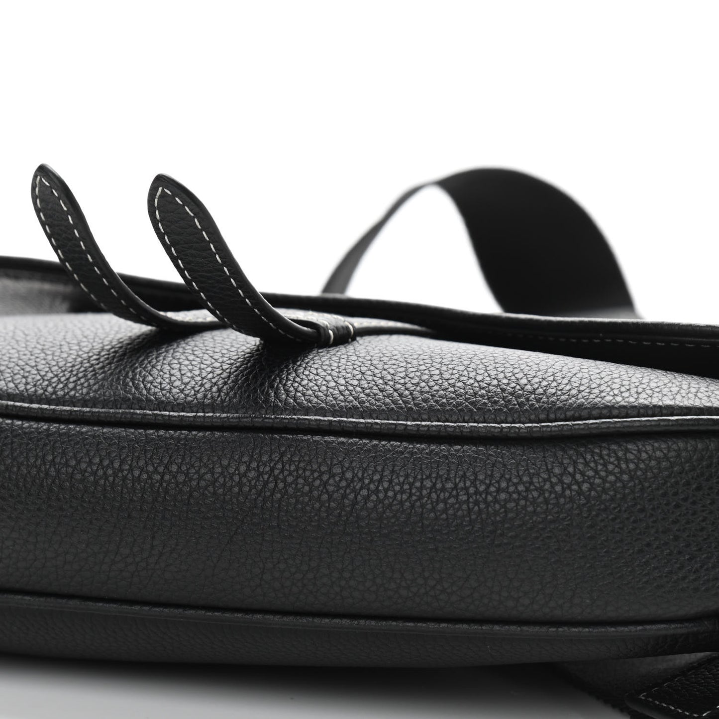 X SHAWN STUSSY Grained Calfskin Saddle Bag Black