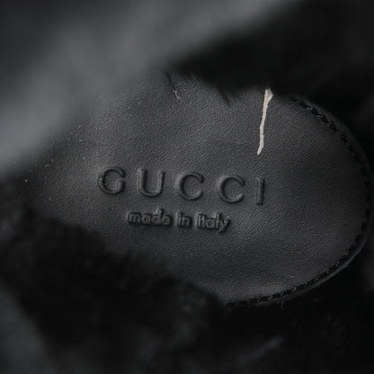 Gucci Calfskin Rabbit Fur Knee High Boots Black 39 8 of 8