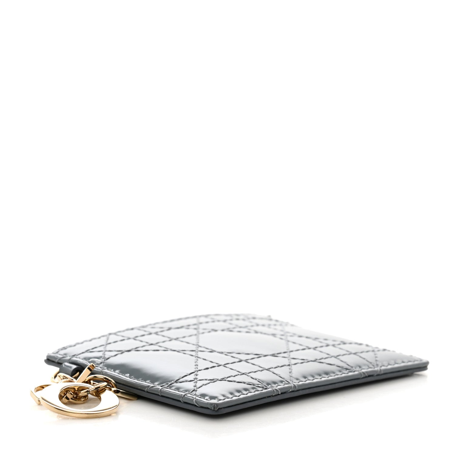 Christian Dior Patent Cannage Lady Dior Card Holder Cloudy Blue 4 of 8