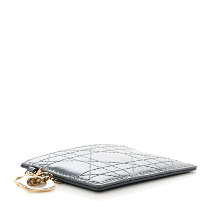 Christian Dior Patent Cannage Lady Dior Card Holder Cloudy Blue 4 of 8
