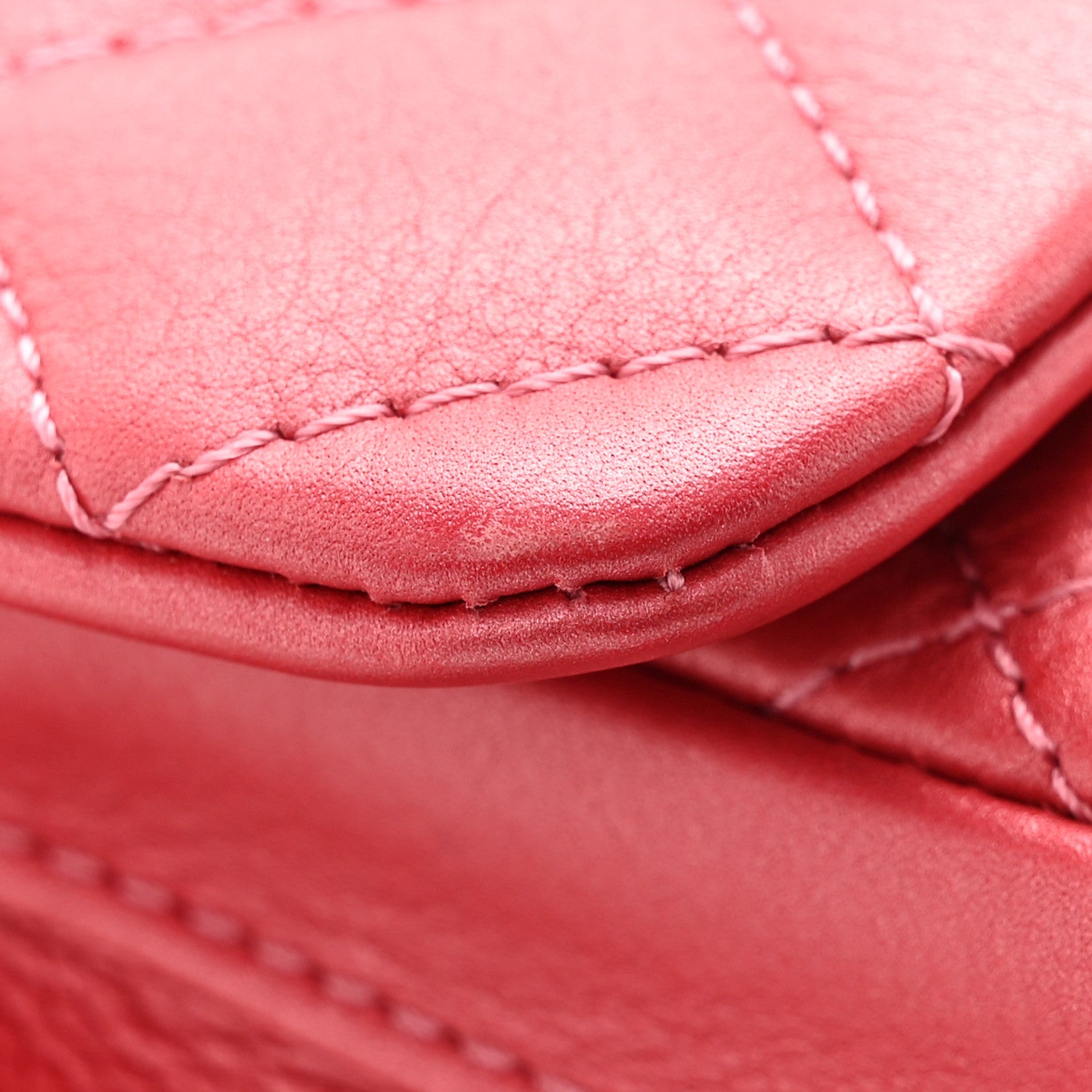 Chanel Metallic Calfskin Quilted Top Handle Flap Dark Pink 12 of 13