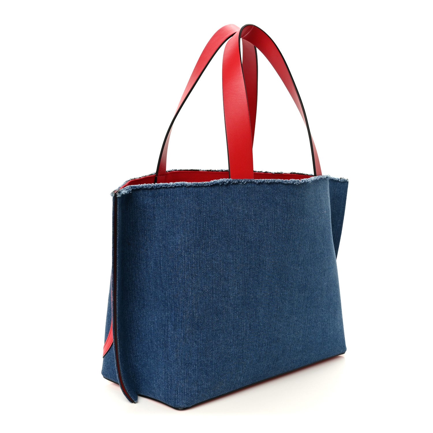 Valentino Garavani Denim Small Escape Tote Blue Red 1893558