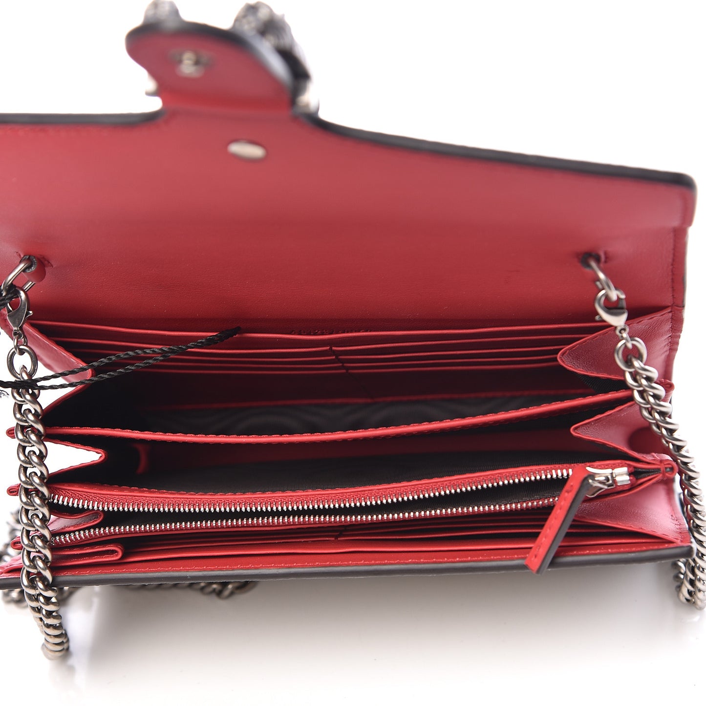 GG Supreme Monogram Mini Dionysus Chain Wallet Beige Vulcanic Red