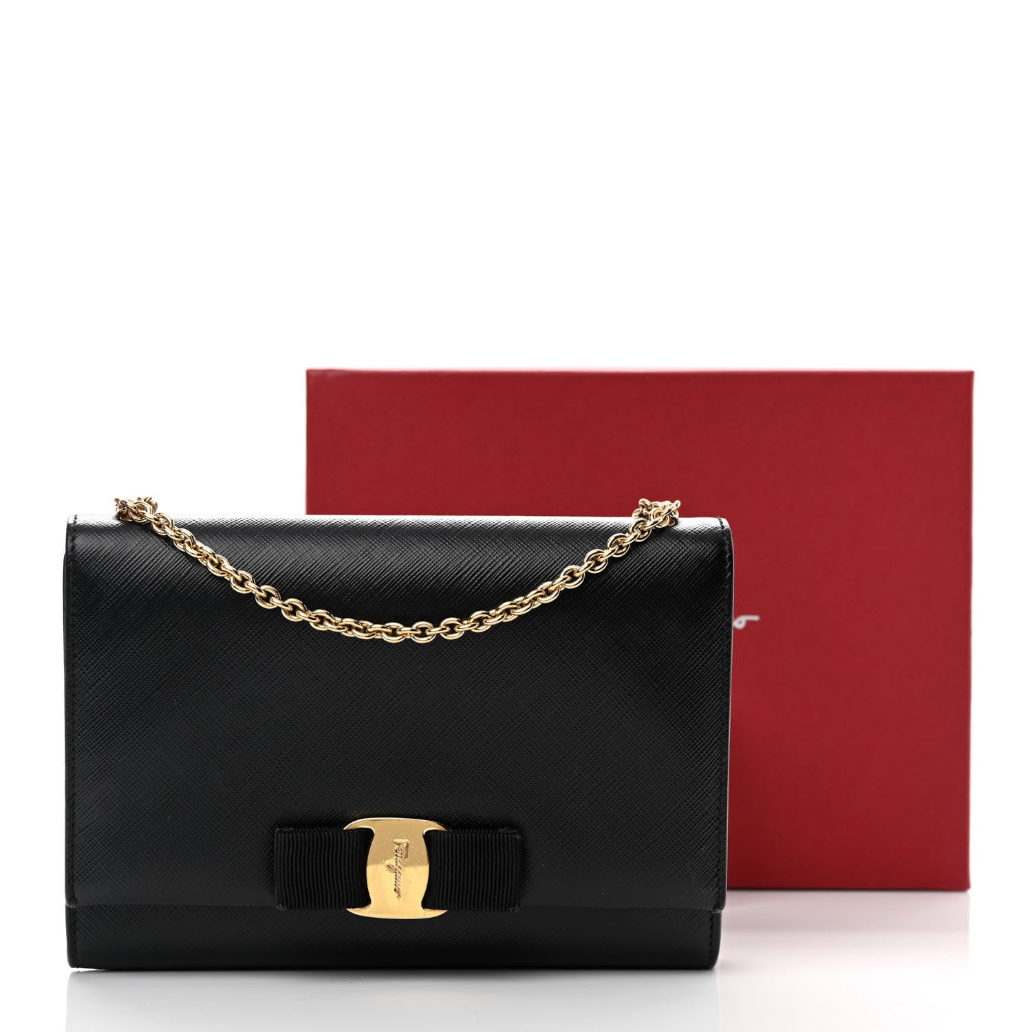 Salvatore Ferragamo Calfskin Vara Bow Mini Bag Black 13 of 13