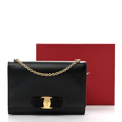 Salvatore Ferragamo Calfskin Vara Bow Mini Bag Black 13 of 13